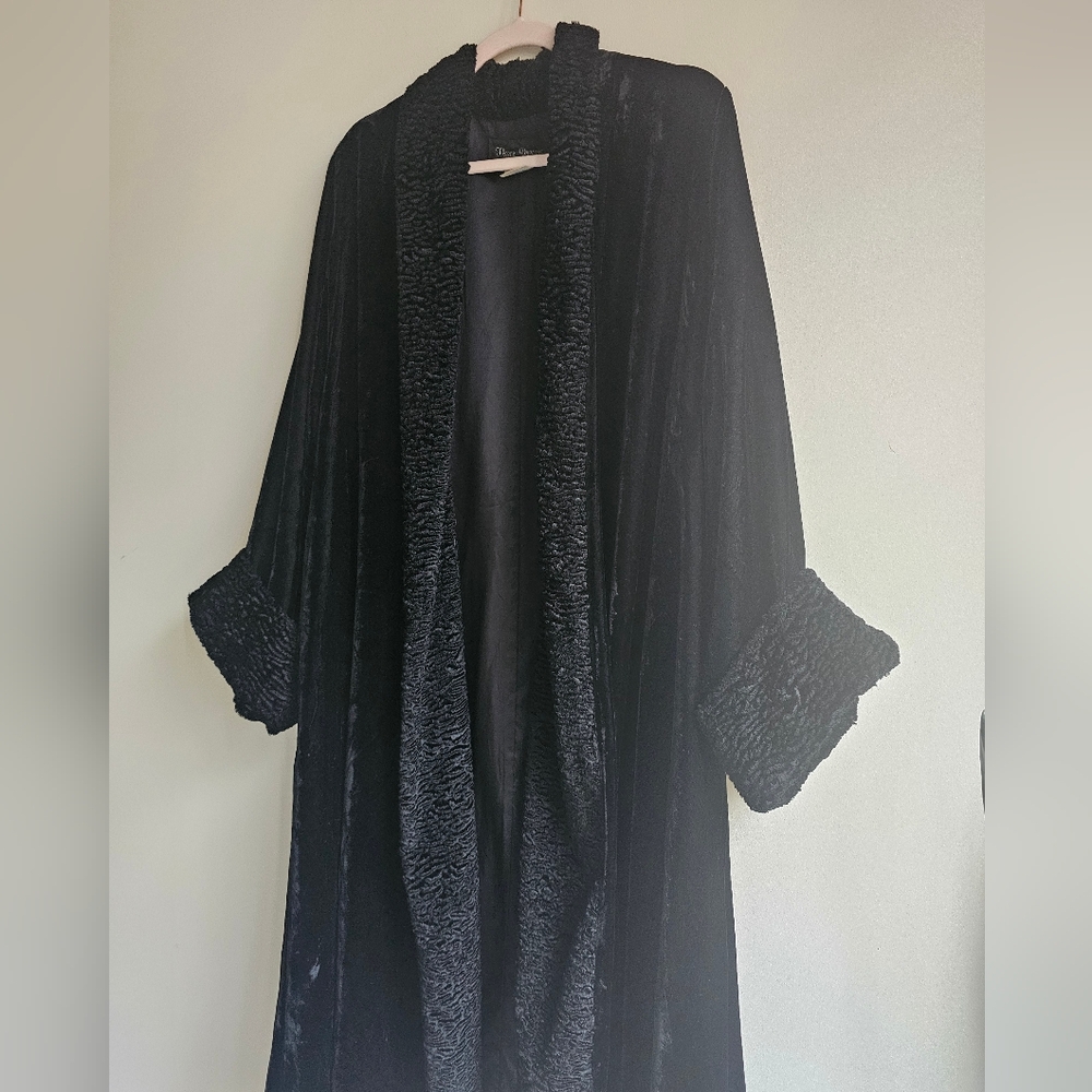 Vintage Y2K Fleece Dreams Martha's Vineyard Rayon Velvet Faux Fur Duster XL - Picture 4 of 15